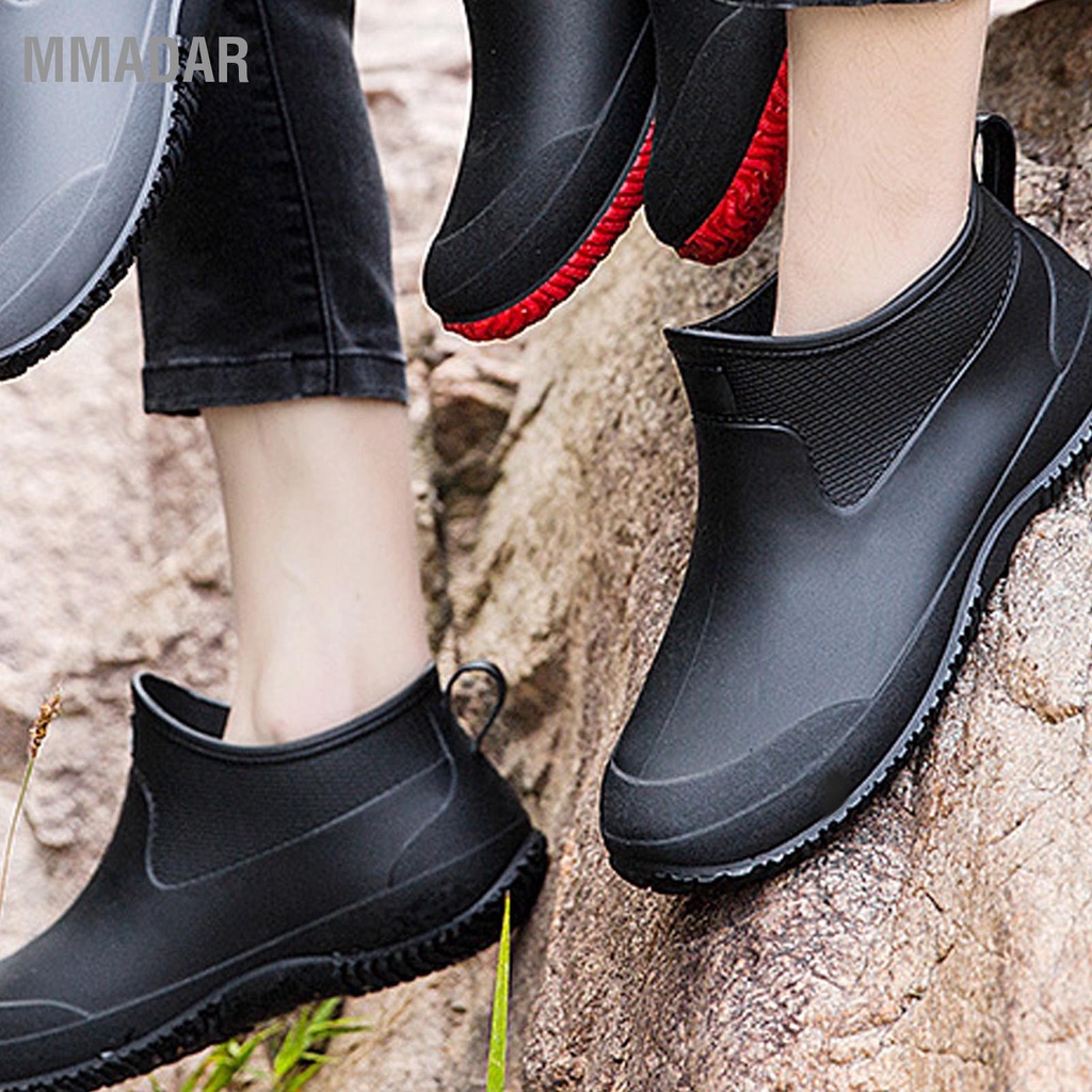 mmadar-รองเท้ากันฝนกันลื่นกันน้ำรองเท้ากันฝนแบบสั้นสำหรับล้างรถกิจกรรมกลางแจ้ง