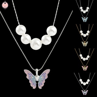 Butterfly Fairytopia Double Layer Friendship Necklace Women Fashion Jewelry Gift