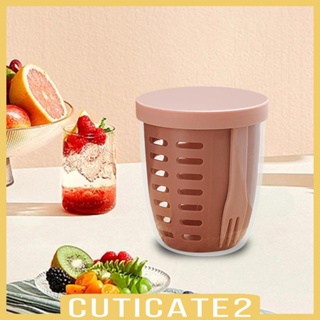 [Cuticate2] ถ้วยสลัด แบบพกพา ใช้ซ้ําได้ 600 มล. สําหรับอาหารเช้า ผลไม้