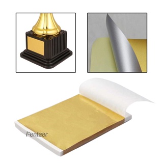 [Fenteer] กระดาษห่อขนมฟอยล์อลูมิเนียม สีทอง สําหรับแต่งหน้า DIY 100 ชิ้น