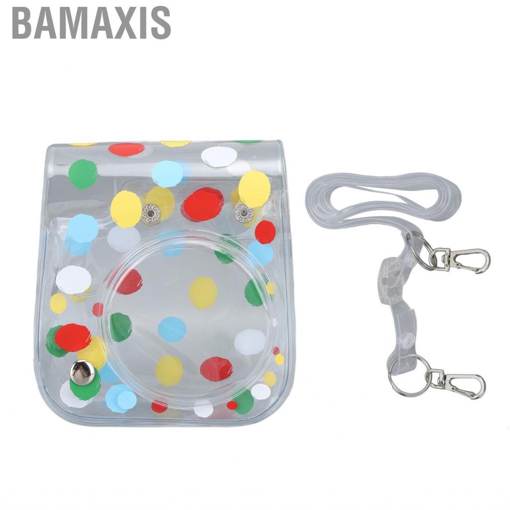 bamaxis-protective-bag-transparent-adjustable-instant-case-colorful-polka-dot-with-shoulder-strap-for-travel