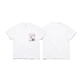 มีความสุข เสื้อยืดแขนสั้นลําลอง ผ้าฝ้ายแท้ ทรงหลวม พิมพ์ลายดอกไม้ สีขาว แฟชั่นฤดูร้อน เข้าได้กับทุกชุด