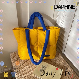 Daphne กระเป๋าสะพายไหล่ กระเป๋าถือ ผ้าฝ้าย ขนาดใหญ่ จุของได้เยอะ บุฟองน้ํา หรูหรา ให้ความอบอุ่น แฟชั่นฤดูหนาว สําหรับสตรี