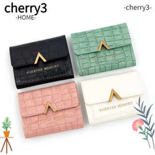 Cherry3 กระเป๋าสตางค์หนัง ใบสั้น ใส่เหรียญได้หลายช่อง จุของได้เยอะ อเนกประสงค์ สําหรับผู้หญิง