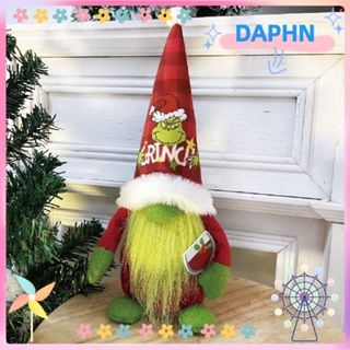 Daphs ตุ๊กตาโนมไร้หน้า ผ้ากํามะหยี่ขนนิ่ม สีเขียว สําหรับตกแต่งบ้าน วันคริสต์มาส