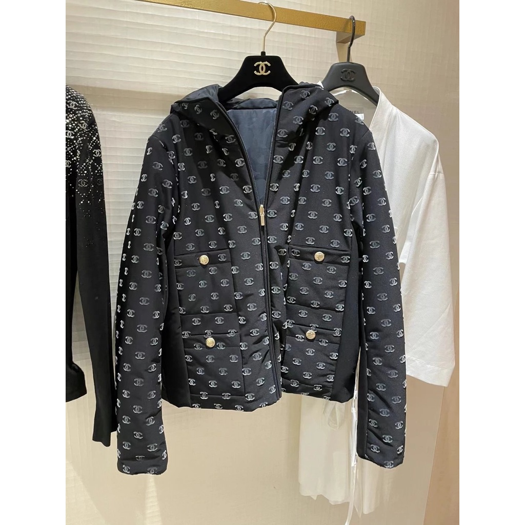 chanel22n-coco-neige-เสื้อแจ็กเก็ต-ไซซ์-36-40-สีดํา