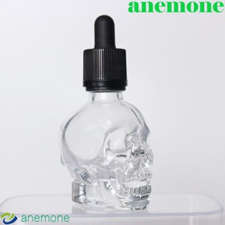 Anemone ขวดแก้วใส่เครื่องสําอาง แบบใส รูปหัวกะโหลก พร้อมหลอดหยดน้ํา