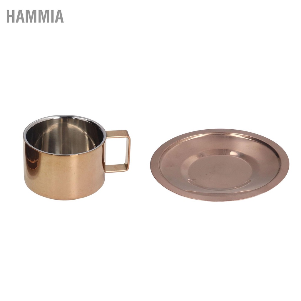 hammia-ถ้วยกาแฟเรียบง่ายแยบยล-304-ชุดถ้วยกาแฟสแตนเลสพร้อมจานกาแฟสำหรับบ้านกลางแจ้ง