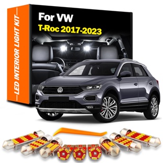 ชุดหลอดไฟอ่านหนังสือ LED 10 ชิ้น สําหรับ VW Volkswagen T-Roc Troc 2017 2018 2019 2020 2021 2022 2023