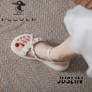 JUSLIN   รองเท้าแตะผู้หญิง ส้นแบน ใส่สบาย สไตล์เกาหลี รองเท้าแฟชั่น 2023 ใหม่  Chic สบาย รุ่นใหม่ Comfortable D22E03H 37Z230910