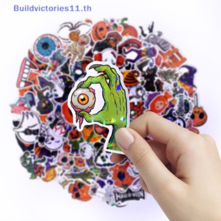 Buildvictories11 สติกเกอร์ ลายฟักทอง ปราสาทฮาโลวีน สําหรับตกแต่งสมุดภาพ รถยนต์ แล็ปท็อป DIY 50 ชิ้น