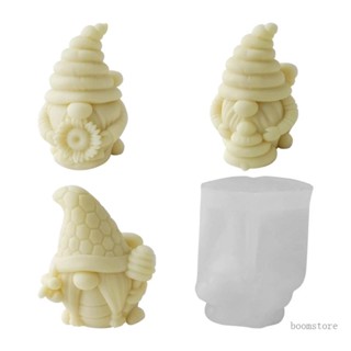 Boom Gnome แม่พิมพ์ซิลิโคนเรซิ่น อีพ็อกซี่ รูปซานตาคลอส 3d สําหรับทําเทียน