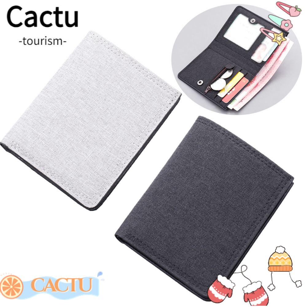 cactu-กระเป๋าสตางค์-ใบสั้น-ผ้าแคนวาส-ขนาดเล็ก-เรียบง่าย-ใส่บัตรได้-สําหรับผู้ชาย