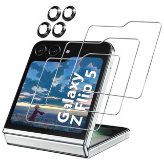 ฟิล์มกระจกนิรภัยกันรอยหน้าจอ 3+4 แพ็ค สําหรับ Samsung Galaxy Z Flip 5 3 4 แพ็ค