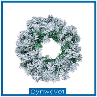 [Dynwave1] พวงหรีดหิมะประดิษฐ์ สีเขียว สําหรับแขวนตกแต่งประตู เทศกาลคริสต์มาส