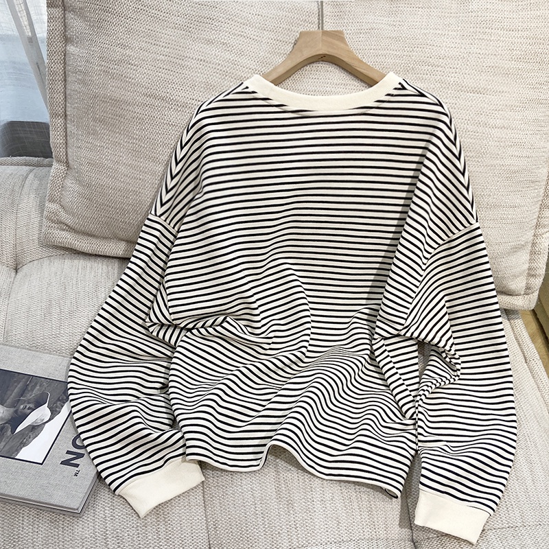 8148-thin-sweatshirt-womens-round-neck-striped-embroidered-long-sleeve-top-loose-casual-long-sleeve-t-shirt