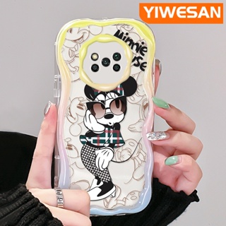 เคสโทรศัพท์มือถือ ซิลิโคน ใส กันกระแทก ลายการ์ตูนมินนี่เมาส์ สีครีม สําหรับ Xiaomi Poco X3 NFC Poco X3 Pro Poco X3 GT Poco X4 NFC X4 GT M3 F4