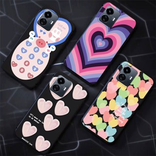 สําหรับ Vivo Y02 Y02S Y16 Y22S Y35 Y36 Y52 Y55 Y72 Y75 Y77 Y78 5G เคสโทรศัพท์ซิลิโคน TPU แบบนิ่ม กันกระแทก ลายหัวใจ