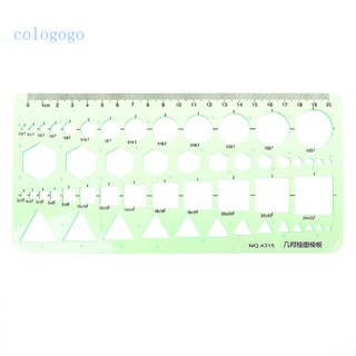 Colo ไม้บรรทัดพลาสติก วงกลม หกเหลี่ยม ทรงเรขาคณิต สําหรับวาดรูป