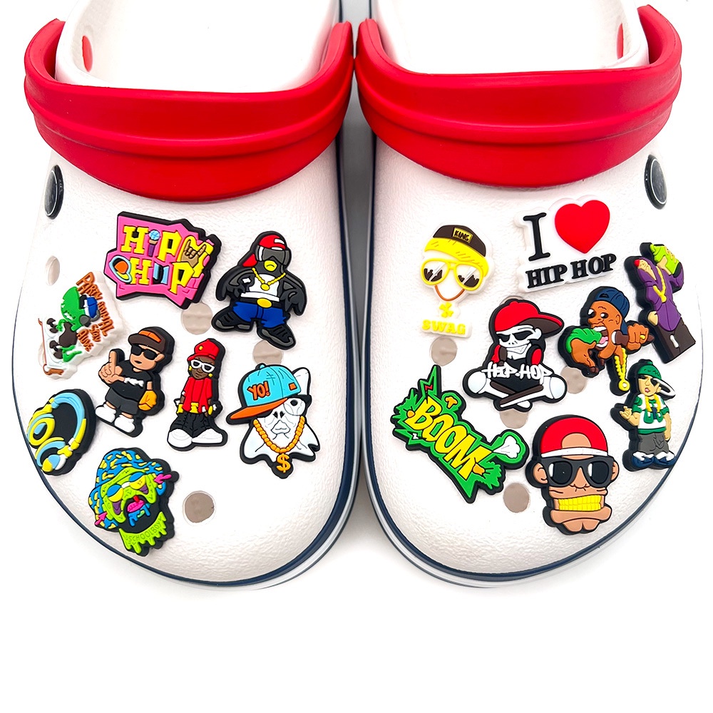 การ ์ ตูน Hip Hop Jbitz สําหรับ Crocks Boom Croc Jibbitz Charm Singer