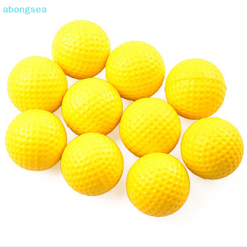 abongsea-ลูกกอล์ฟพลาสติก-pp-ยืดหยุ่น-สีเหลือง-สําหรับฝึกตีกอล์ฟ-10-ชิ้น