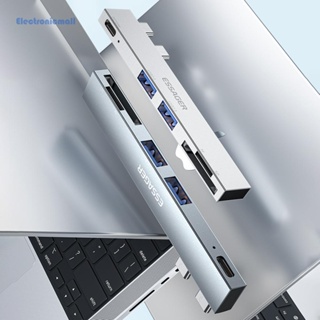 ESSAGER [ElectronicMall01.th] อะแดปเตอร์ฮับ USB 5-in-1 USB เป็น Type C ความเร็วสูง พร้อมช่องอ่าน SD TF สําหรับ MacBook Pro Air 2018-2022