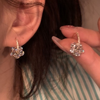 925 silver needle temperament Yuanfeng exquisite diamond earring female advanced sense earring 2022 new fashion earring girl