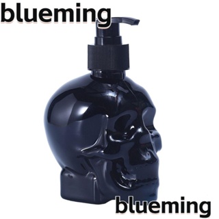 Blueming2 เครื่องจ่ายสบู่ พลาสติกใส ลายกะโหลก สีดํา ขาว ใช้ซ้ําได้ สําหรับครัวเรือน