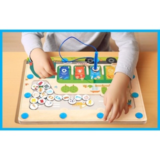 เขาวงกตแม่เหล็ก ของเล่น Montessori แม่เหล็กตัวอักษร บอร์ดวิจิตร มอเตอร์ ของเล่น ก่อนวัยเรียน กิจกรรมการเรียนรู้ สําหรับ hjuth