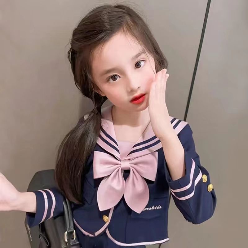 girls-college-style-dress-spring-and-autumn-new-style-foreign-style-childrens-collar-jk-uniform-suit-girls-pleated-skirt