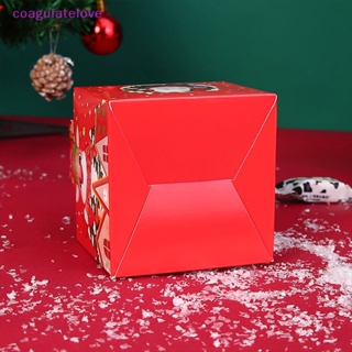 Coagulatelove กล่องของขวัญคริสต์มาส พร้อมที่จับ สําหรับใส่ขนมเค้กช็อคโกแลต คุกกี้ DIY