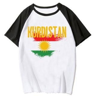 เสื้อยืด พิมพ์ลายกราฟฟิค Kurdistan มังงะ แนวสตรีท ตลก สําหรับผู้หญิง