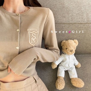 25393 เสื้อคาร์ดิแกน ผ้าฝ้ายถัก เอวแคบ เข้ากับทุกการแต่งกาย สไตล์เกาหลี แฟชั่นฤดูใบไม้ร่วง ฤดูหนาว สําหรับผู้หญิง UA21
