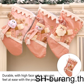 【Buran】จี้ถุงเท้าคริสต์มาส ผ้าสําลี สําหรับตกแต่งเทศกาลปีใหม่ ปาร์ตี้คริสต์มาส
