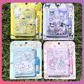 สมุดโน๊ต Sanrio สร้างสรรค์พร้อมปากกาลูกลื่นน่ารัก My Melody Cinnamoroll Kuromi Mini Portable Ledger อุปกรณ์การเรียนเครื่องเขียนสำหรับของขวัญนักเรียน [COD]