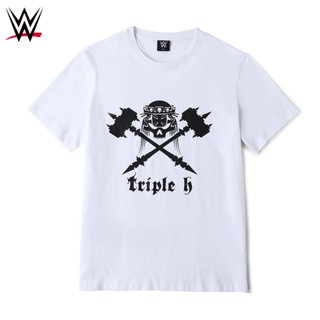 เสื้อยืดแขนสั้นลําลอง พิมพ์ลาย Triple H แฟชั่นฤดูร้อน สไตล์อเมริกัน สําหรับผู้ชาย