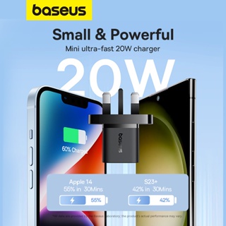 Baseus GaN5 ที่ชาร์จเร็ว ขนาดเล็ก 1C 20W UK ชาร์จเร็ว USB สําหรับ iPhone 12 13 Pro
