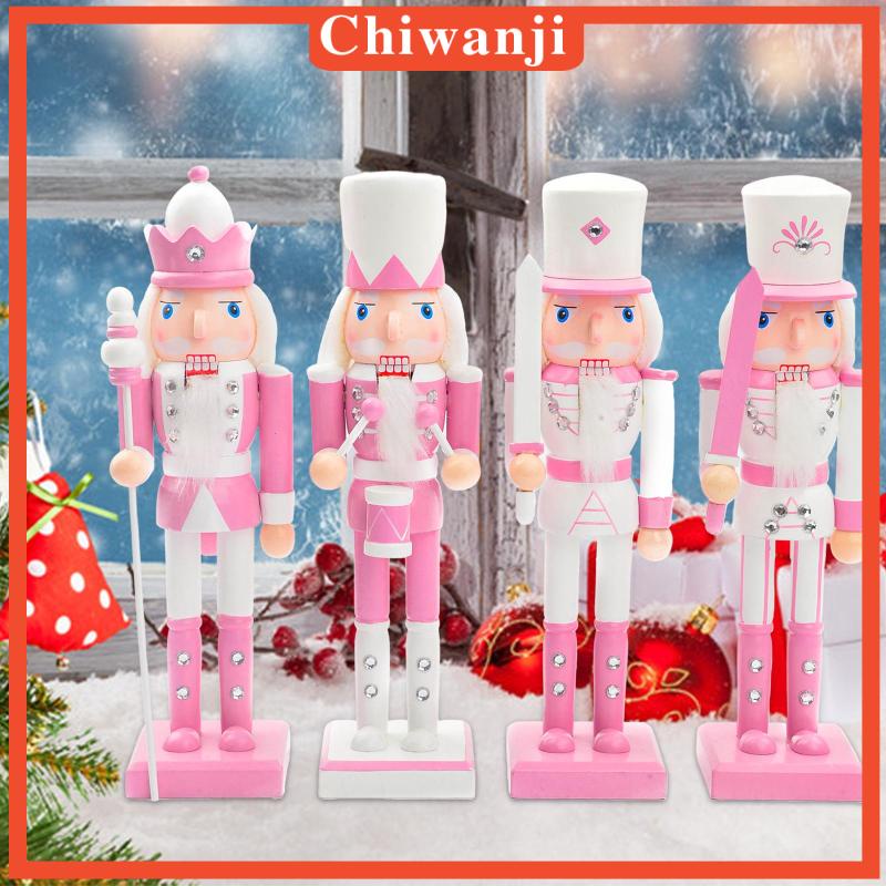 chiwanji-ฟิกเกอร์ไม้-รูปปั้นทหาร-แครกเกอร์-4-ชิ้น-สําหรับตกแต่งบ้าน