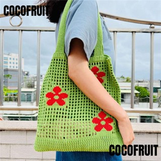 Cocofruit กระเป๋าสะพายไหล่ ทรงโท้ท ขนาดใหญ่ จุของได้เยอะ ลายดอกไม้ สําหรับผู้หญิง