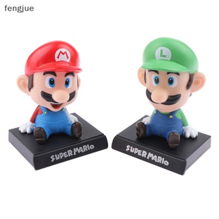 Fengjue Bros Luigi โมเดลตุ๊กตาฟิกเกอร์การ์ตูนอนิเมะ เขย่าหัวได้ ของขวัญคริสต์มาส สําหรับตกแต่งรถยนต์