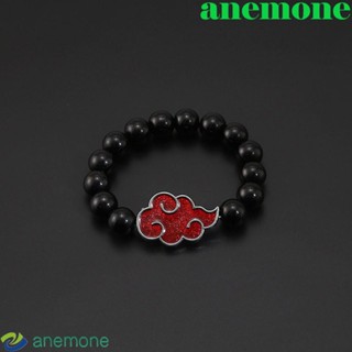 Anemone สร้อยข้อมือ ประดับลูกปัด ลายอนิเมะนารูโตะ เมฆ สีแดง สไตล์พังก์ อินเทรนด์ สําหรับผู้ชาย และผู้หญิง