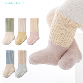 Buildvictor ถุงเท้าผ้าฝ้าย กันลื่น ให้ความอบอุ่น สําหรับเด็กทารกแรกเกิด 1 คู่