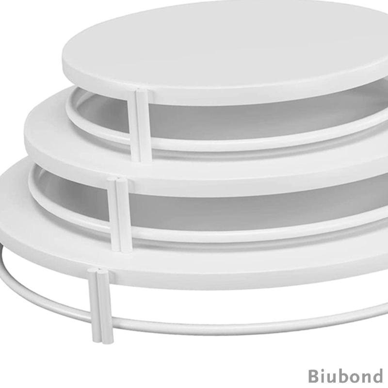 biubond-ถาดเหล็ก-ทรงกลม-เรียบง่าย-สําหรับวางขนมหวาน-เค้ก-3-ชิ้น