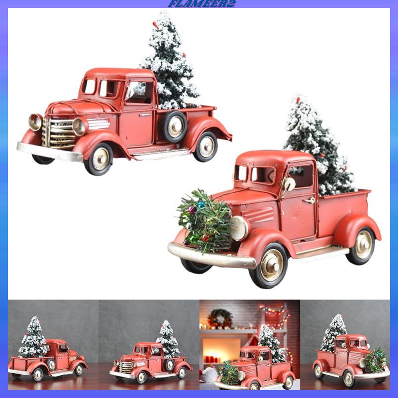flameer2-รถปิ๊กอัพโลหะ-สีแดง-สไตล์เรโทรคลาสสิก-สําหรับบ้านฟาร์ม-รถบรรทุก-คริสต์มาส
