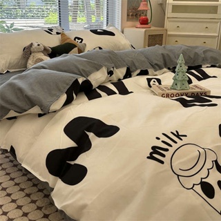 ผ้าปูที่นอน ปูที่นอน ชุดผ้าปูที่นอน INS Nordic ชุดขวดนมขาวดํา 4 ขวด ชุดเครื่องนอนเดี่ยว 5 ม. ชุดหอพักนักศึกษา ชุดสามชิ้น
