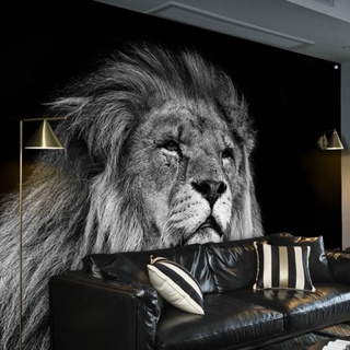 9 สี🎆สไตล์นอร์ดิก รูปภาพสิงโต ผ้าพื้นหลัง, ผ้าตกแต่งห้อง พรมแขวนผนัง💕3 ขนาด