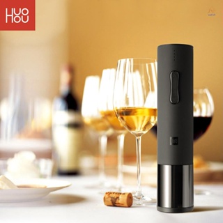   Huohou ชุดที่เปิดขวดไวน์อัตโนมัติ จุกไม้ก๊อกไวน์ไฟฟ้า 20-24 มม. พร้อมเครื่องตัดฟอยล์ สําหรับชุดบ้านอัจฉริยะ