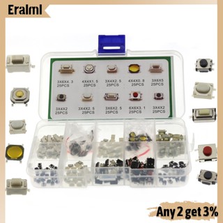 Eralml ปุ่มกดสวิตช์ไมโครสวิตช์ 10 แบบ 250 ชิ้น ต่อชุด