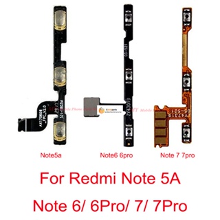 Guoyin- อะไหล่ปุ่มกดเปิดปิด ปุ่มปรับระดับเสียงด้านข้าง สายเคเบิลอ่อน สําหรับ Xiaomi Mi Redmi Note 5A 6 7 Pro 6pro 7pro