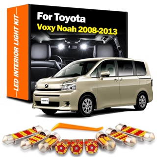 ชุดหลอดไฟอ่านหนังสือ LED 15 ชิ้น สําหรับ Toyota Voxy Noah 70 75 Series ZRR70 ZRR75 2008 2009 2010 2011 2012 2013